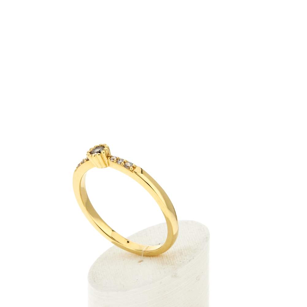 Bague plaqué or jaune zircons - vue 4