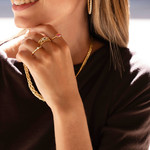 Bague plaqué or jaune zircons - vue porté 1