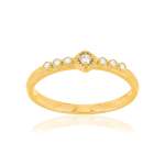 Bague plaqué or jaune zirconias blancs - vue 1