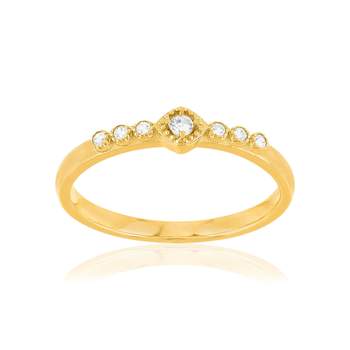 Bague plaqué or jaune zirconias blancs