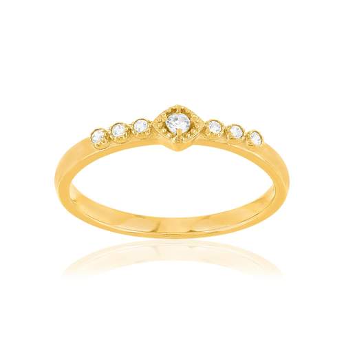 Bague plaqué or jaune zircons