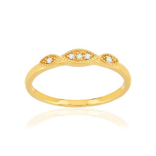 Bague plaqué or jaune zircons