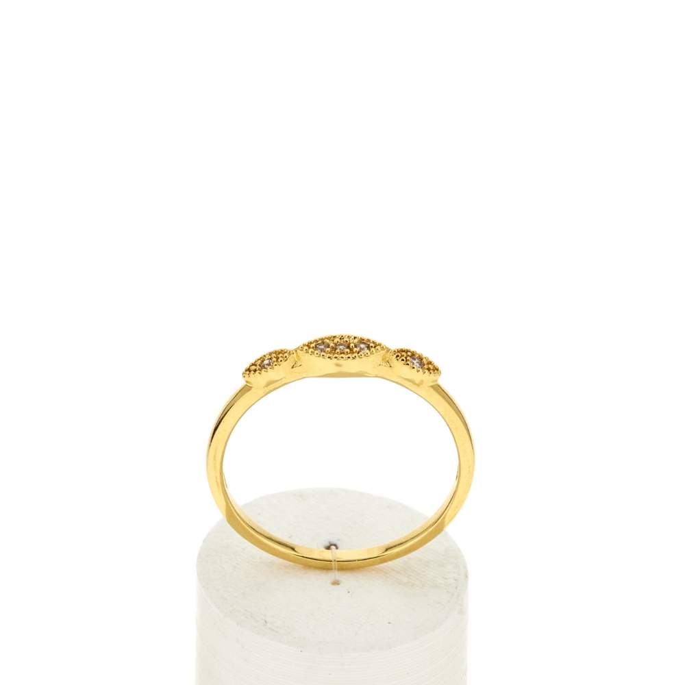 Bague plaqué or jaune zircons - vue 1