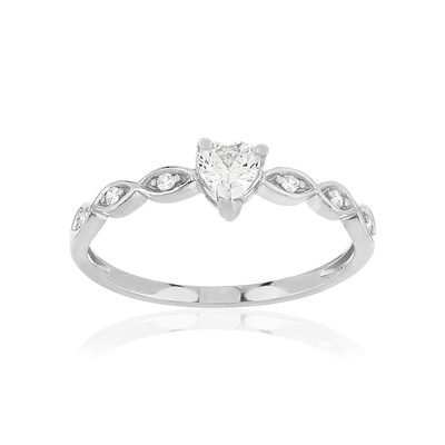 Bague argent zirconias