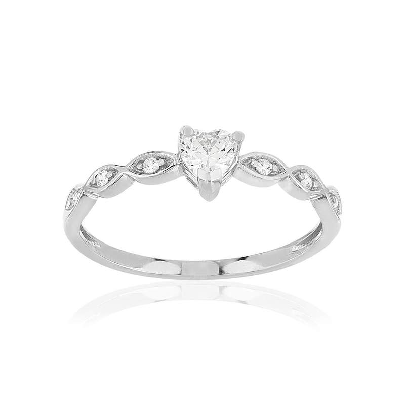 Bague argent zirconias - vue 1