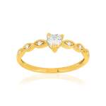 Bague plaqué or jaune zirconias blancs - vue 1