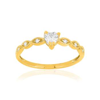 Bague plaqué or jaune zirconias blancs