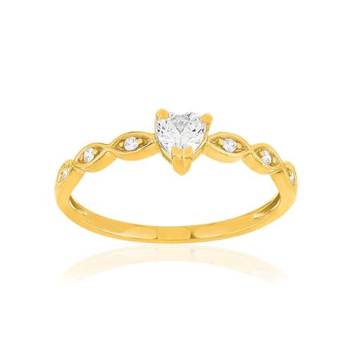 Bague plaqué or jaune zircons