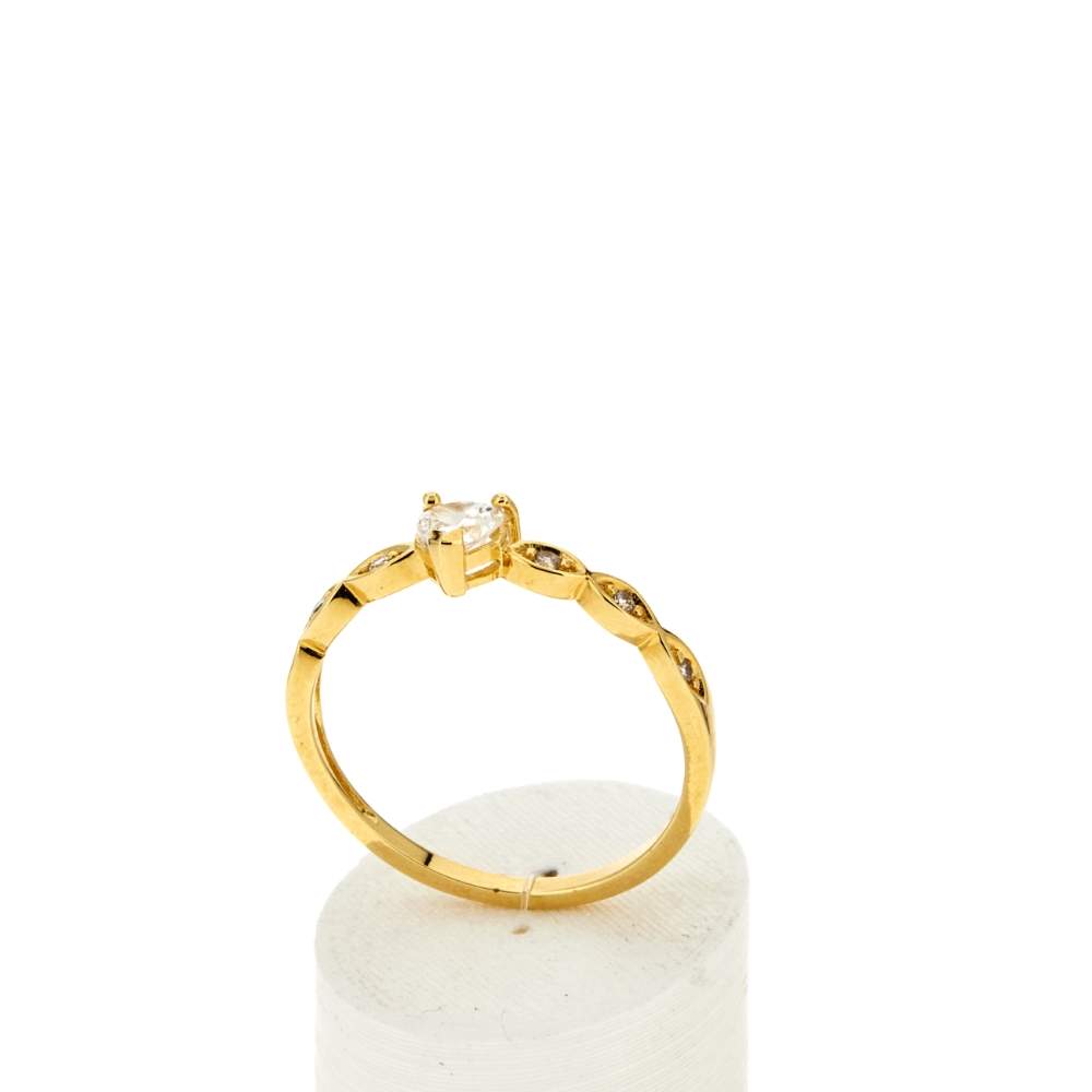 Bague plaqué or jaune zircons - vue 2