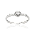 Bague argent zirconias - vue 1