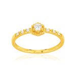 Bague plaqué or jaune zirconias - vue 1