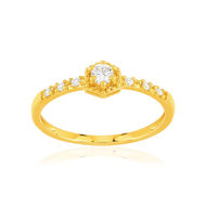 Bague plaqué or jaune zirconias