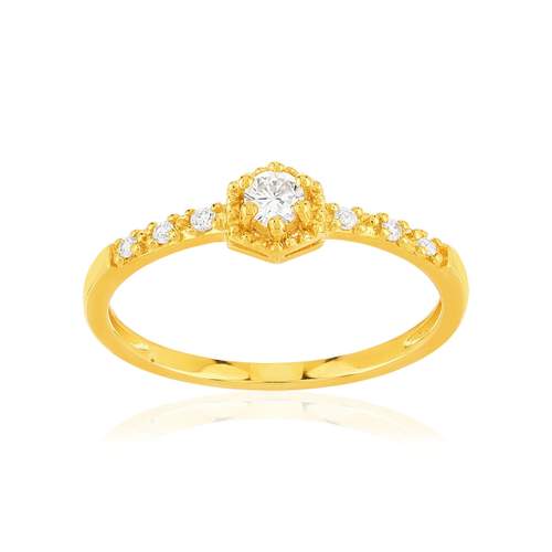 Bague plaqué or jaune zirconias