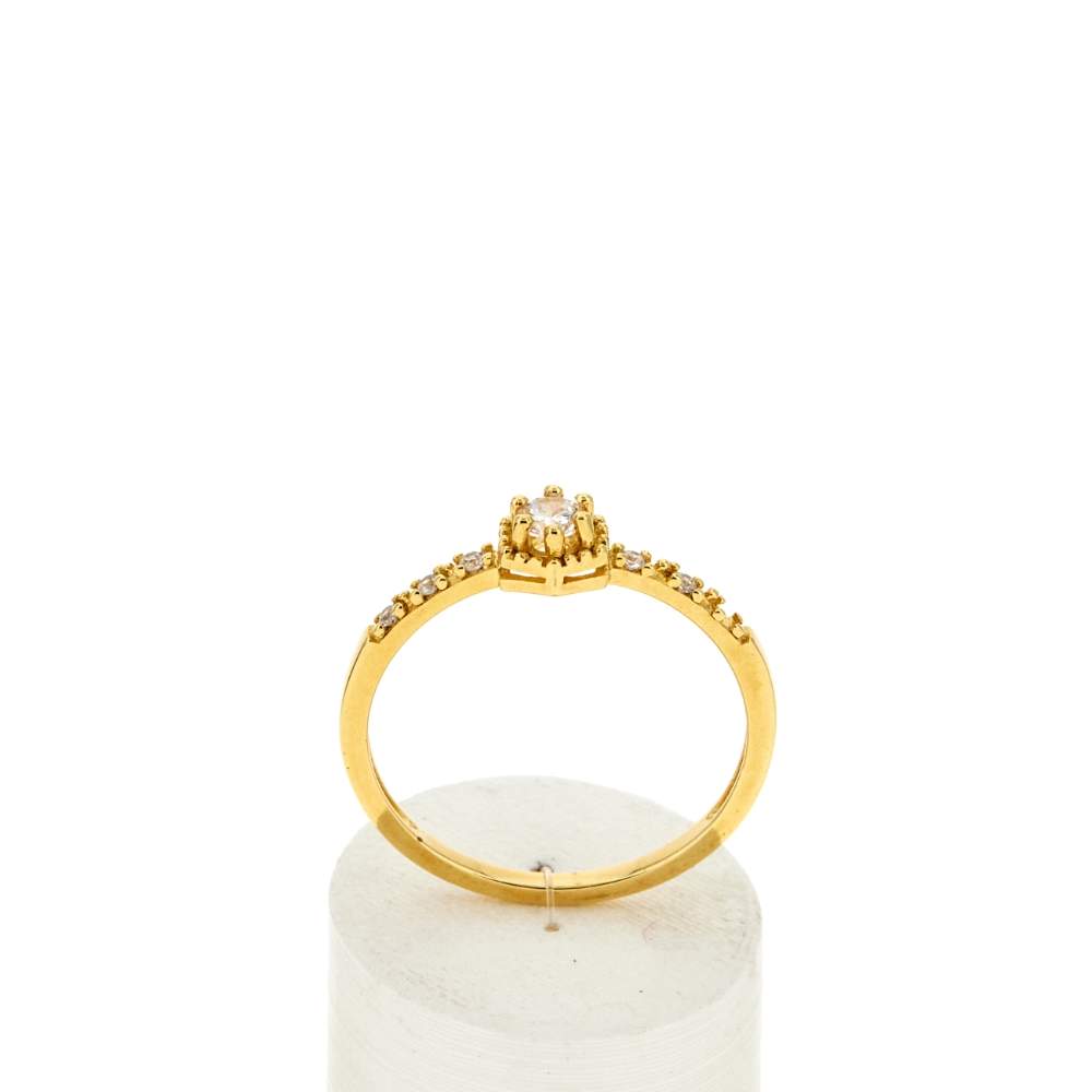 Bague plaqué or jaune zirconias - vue 1