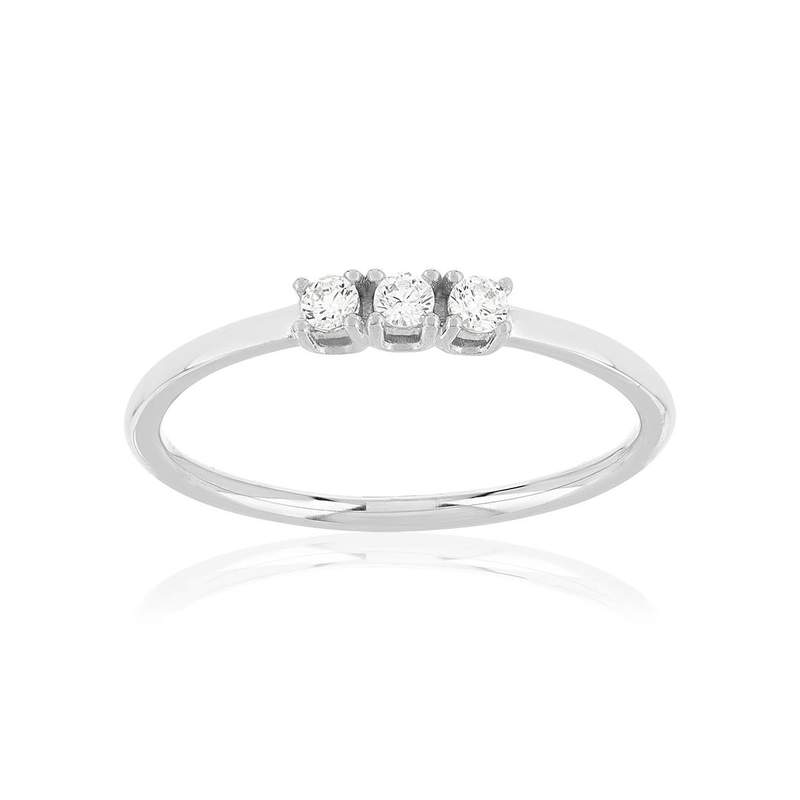 Bague argent zirconias - vue 1