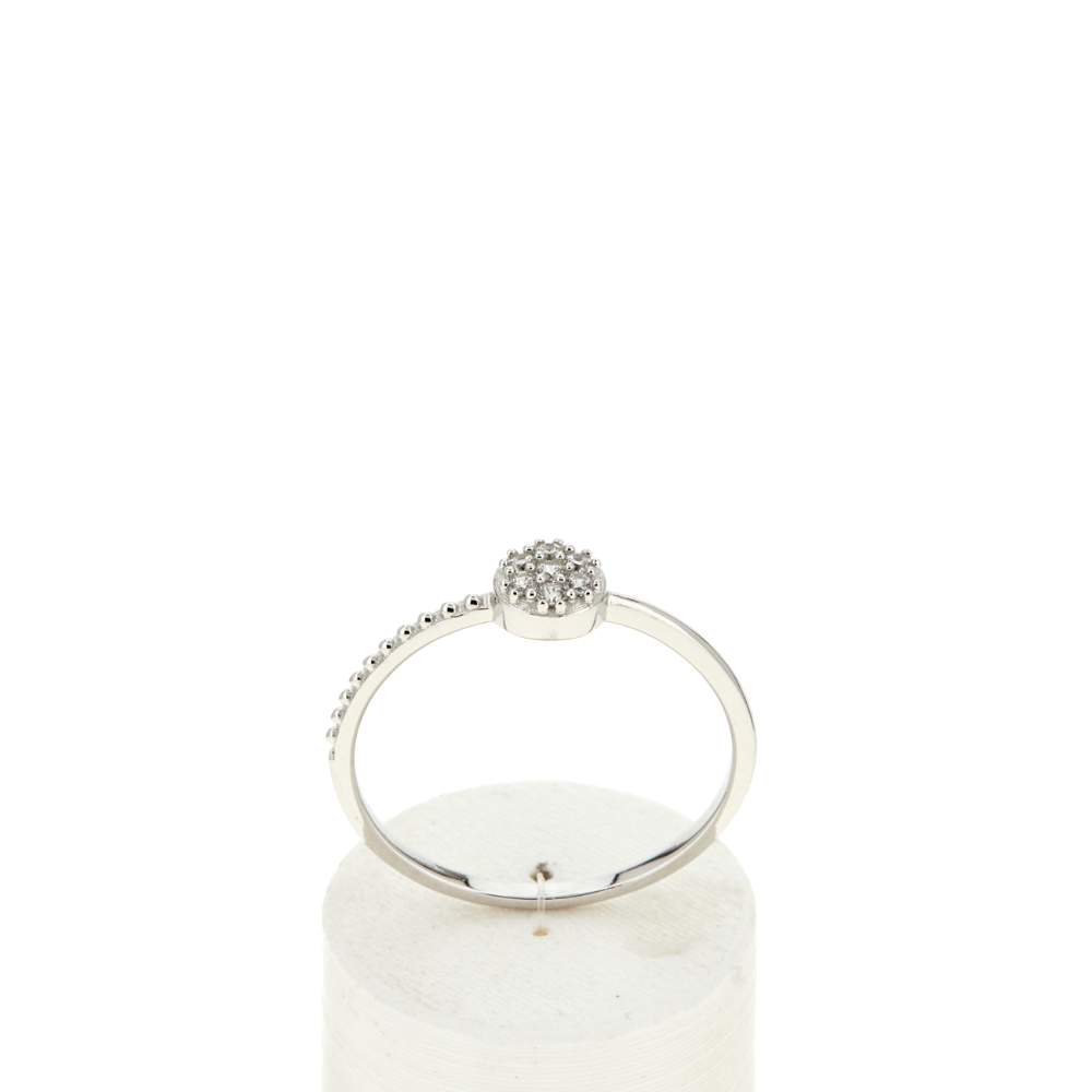 Bague argent zirconias - vue 1