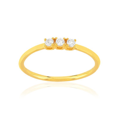 Bague plaqué or jaune zircons