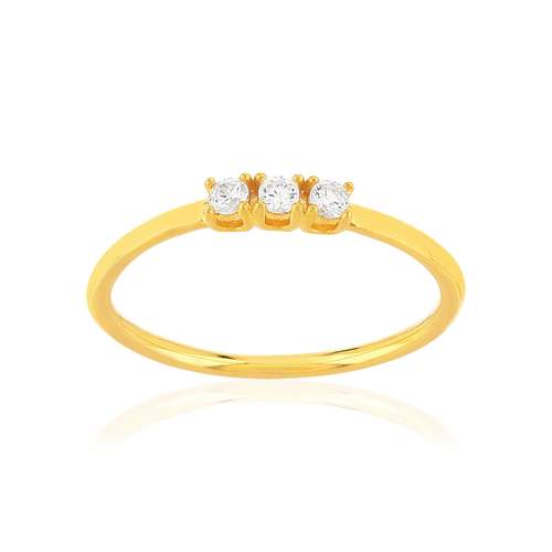 Bague plaqué or jaune zircons