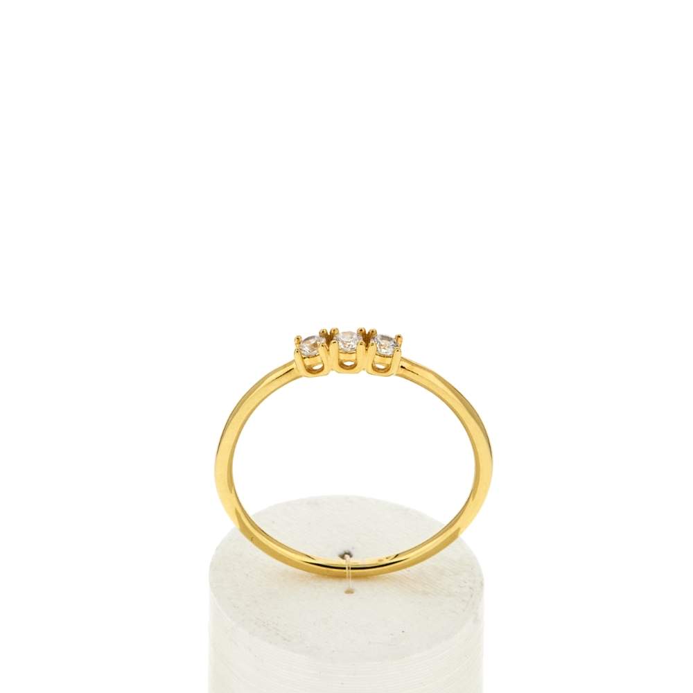 Bague plaqué or jaune zircons - vue 1