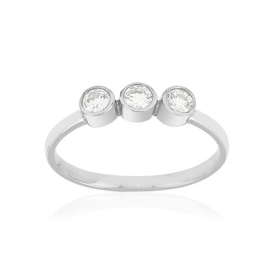 Bague argent zirconias - vue 1