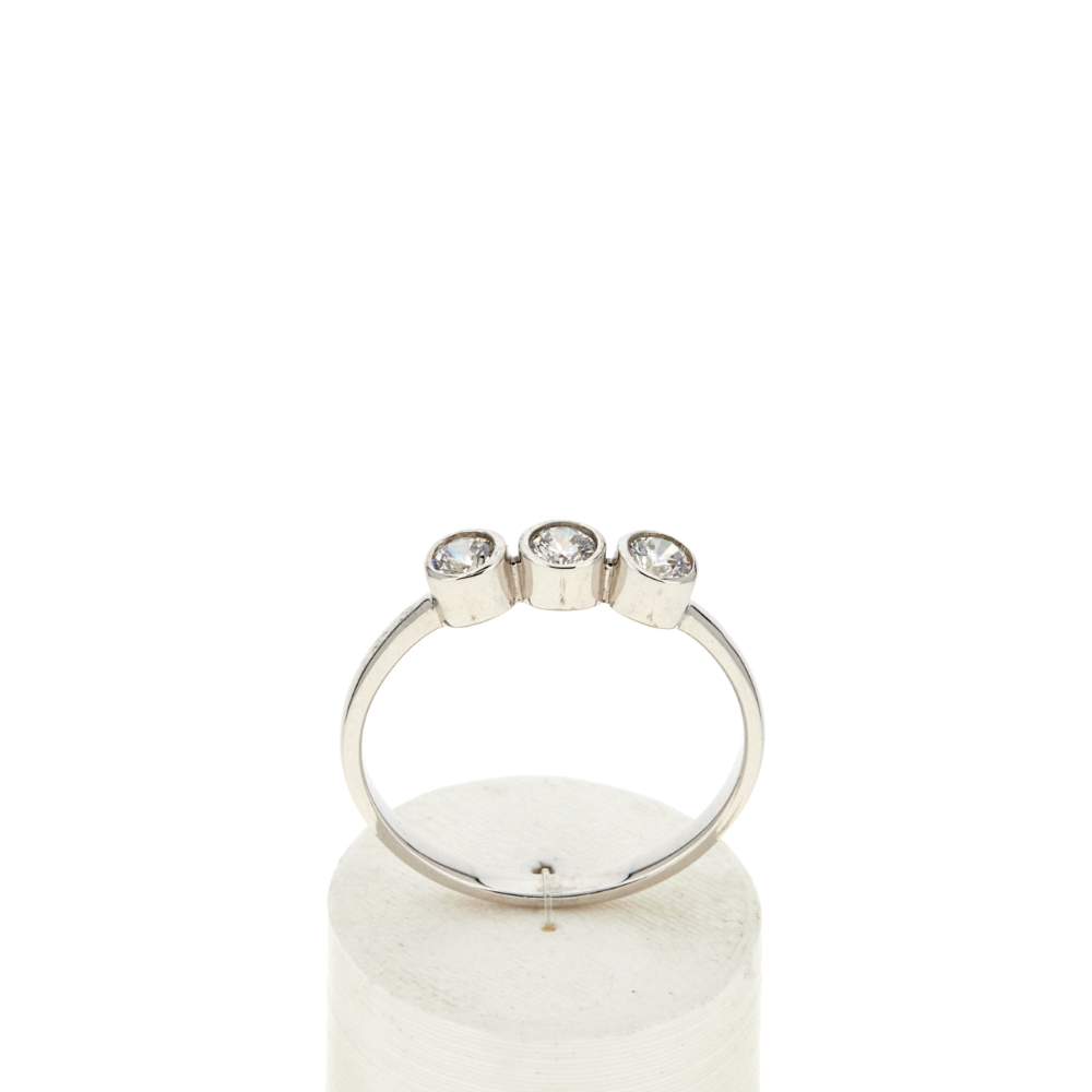 Bague argent zirconias - vue 1
