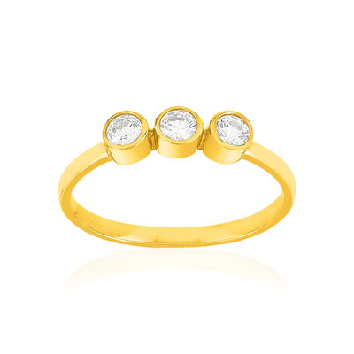 Bague plaqué or jaune zirconias