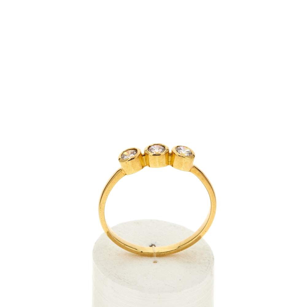 Bague plaqué or jaune zirconias - vue 1