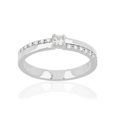 Bague argent 925 zirconias - vue 1