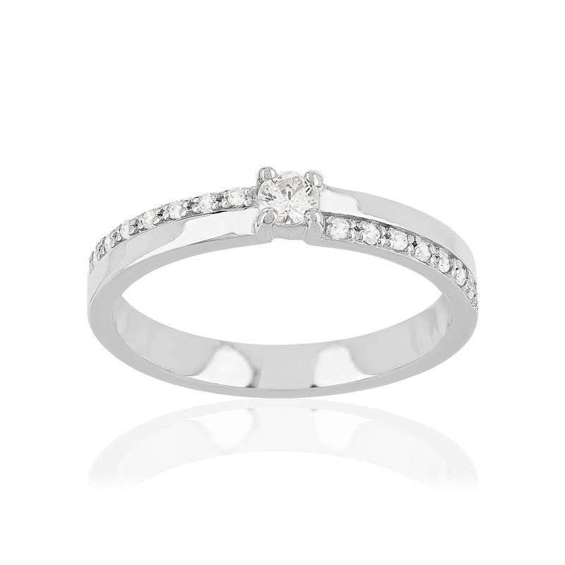 Bague argent 925 zirconias - vue 1