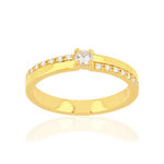 Bague plaqué or jaune zircons - vue 1