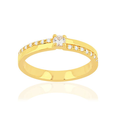 Bague plaqué or jaune zircons