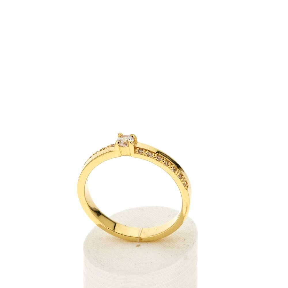Bague plaqué or jaune zircons - vue 2