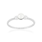 Bague argent perle - vue 1