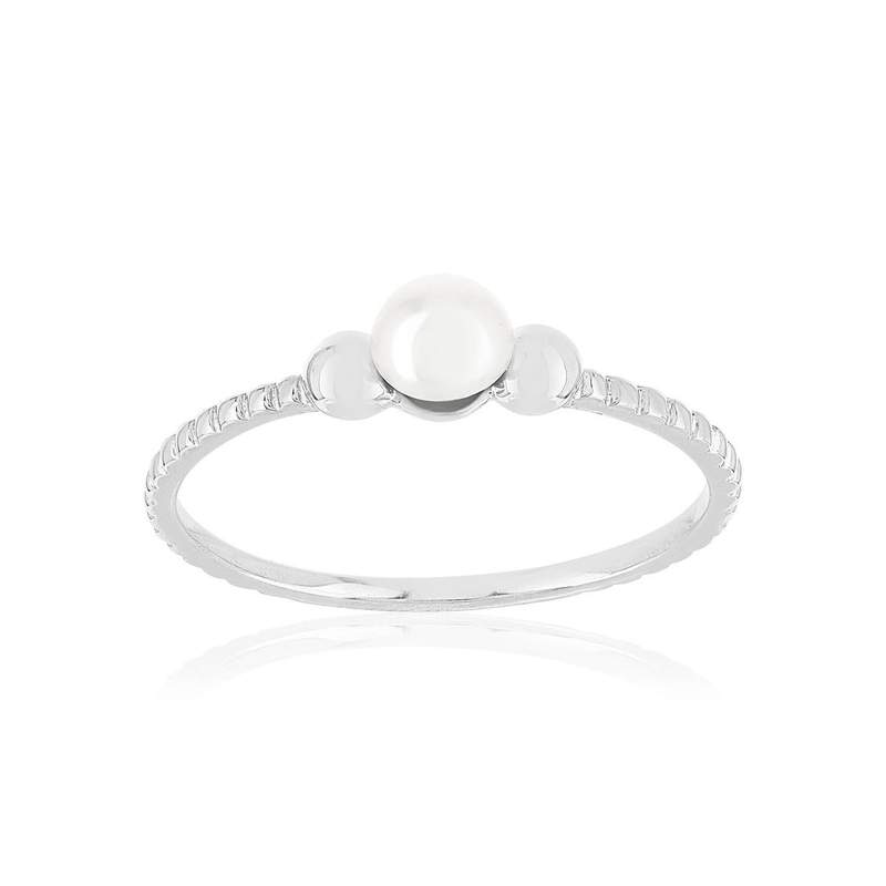Bague argent perle - vue 1