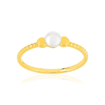 Bague plaqué or jaune perle