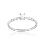 Bague argent zirconias et perle - vue 1