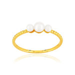 Bague plaqué or jaune perles de culture de chine - vue 1