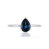 Bague or 375 blanc topaze London Blue traitée - vue V3