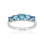 925 sterling silver ring with treated blue topaz stones - view 1