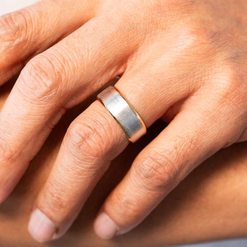 Bague argent 925 2 tons - vue porté 1