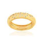 Bague plaqué or jaune zircons - vue 1
