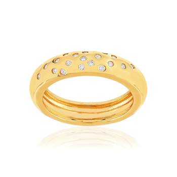 Bague plaqué or jaune zirconias blancs