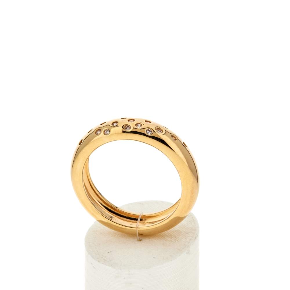Bague plaqué or jaune zircons - vue 2