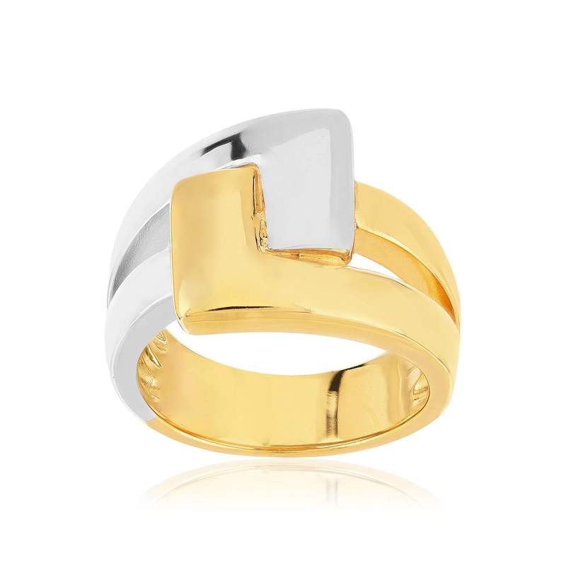 Bague plaqué or jaune 2 tons - vue 1