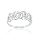 Bague or 375 blanc diamants - vue 1