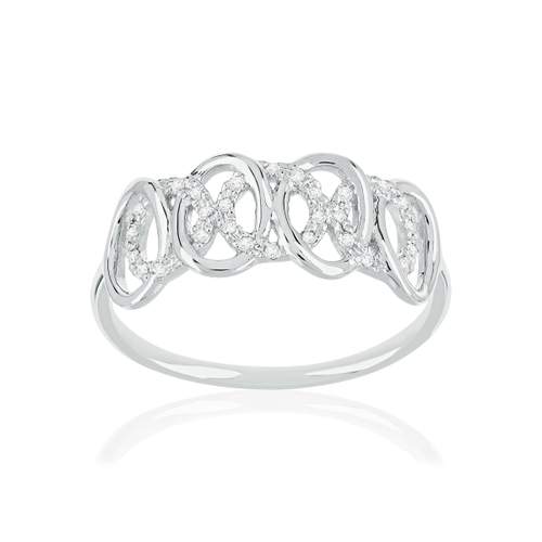 Bague or 375 blanc diamants