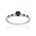 Bague or 375 blanc saphirs - vue 1