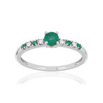 Ring van 375 witgoud met smaragden - afbeelding 1