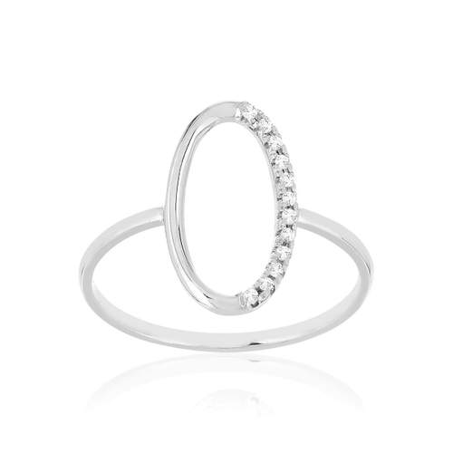 Bague or 375 blanc blanc diamants