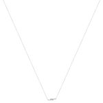 Collier or 375 blanc blanc diamants 45cm anneau de raccourcissement 42cm - vue 2